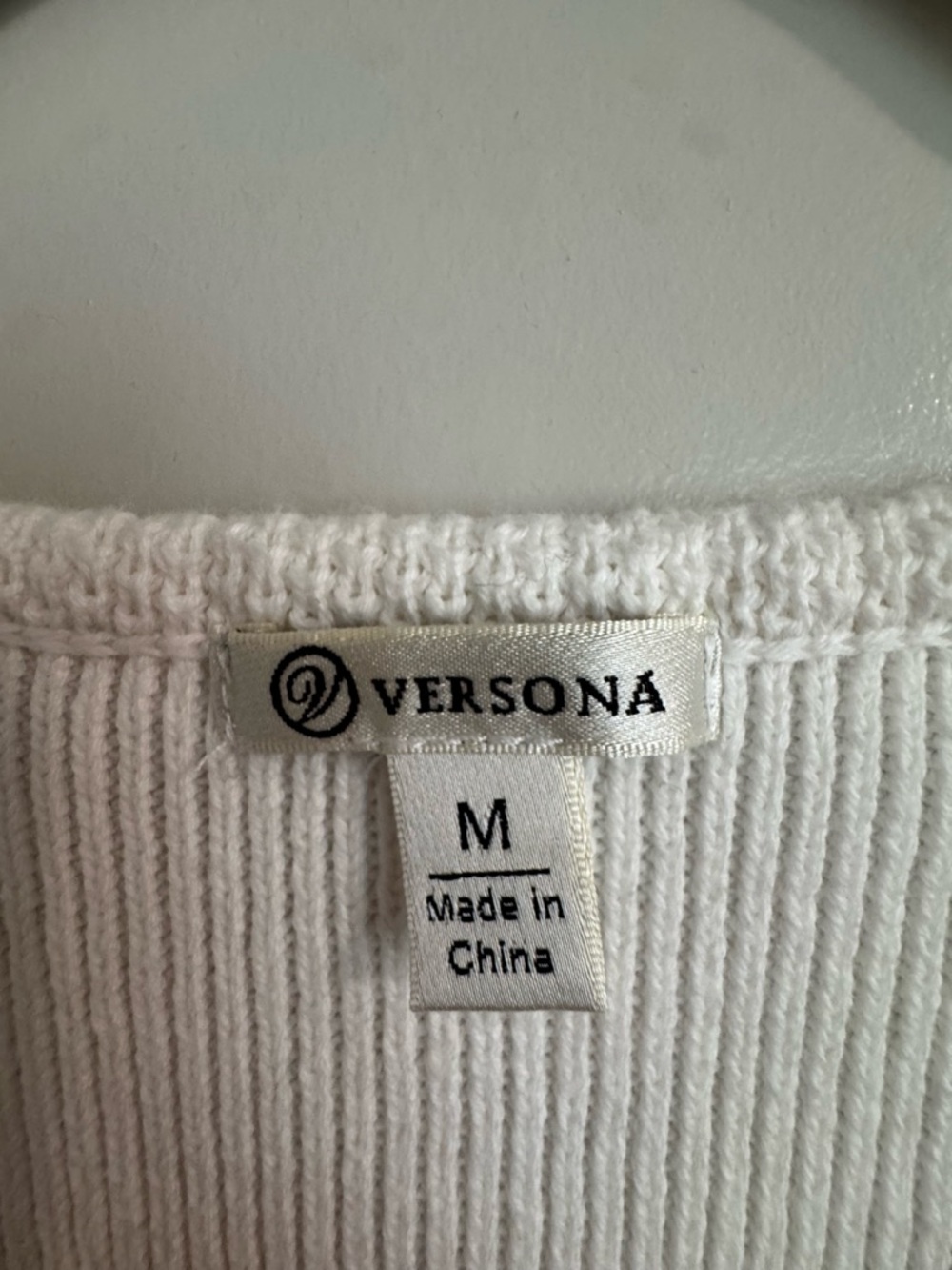 Versona Cream Ribbed Knit Top - Picture 2 of 3